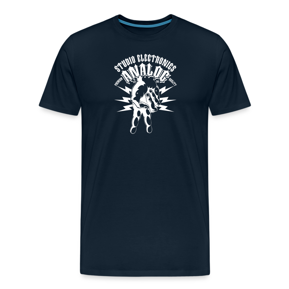 Men's Premium T-Shirt - Flipped Peace Analog - deep navy