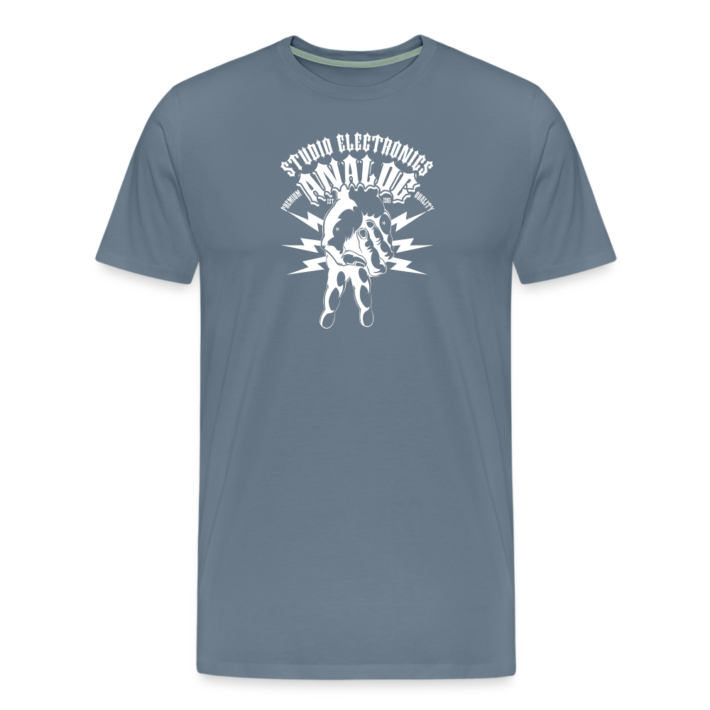 Men's Premium T-Shirt - Flipped Peace Analog - steel blue