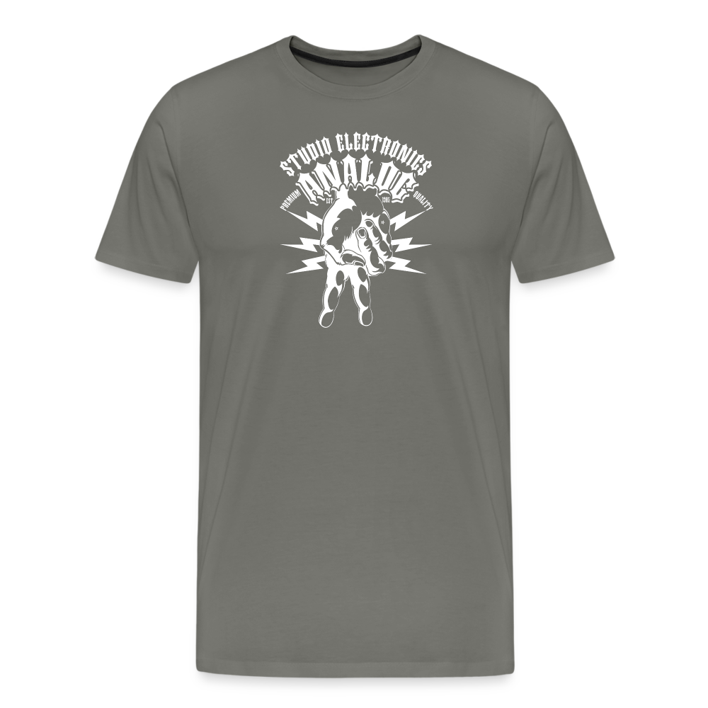 Men's Premium T-Shirt - Flipped Peace Analog - asphalt gray