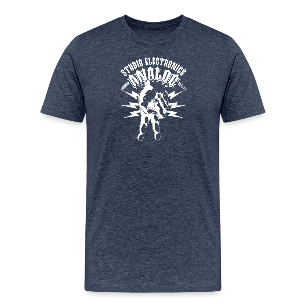 Men's Premium T-Shirt - Flipped Peace Analog - heather blue