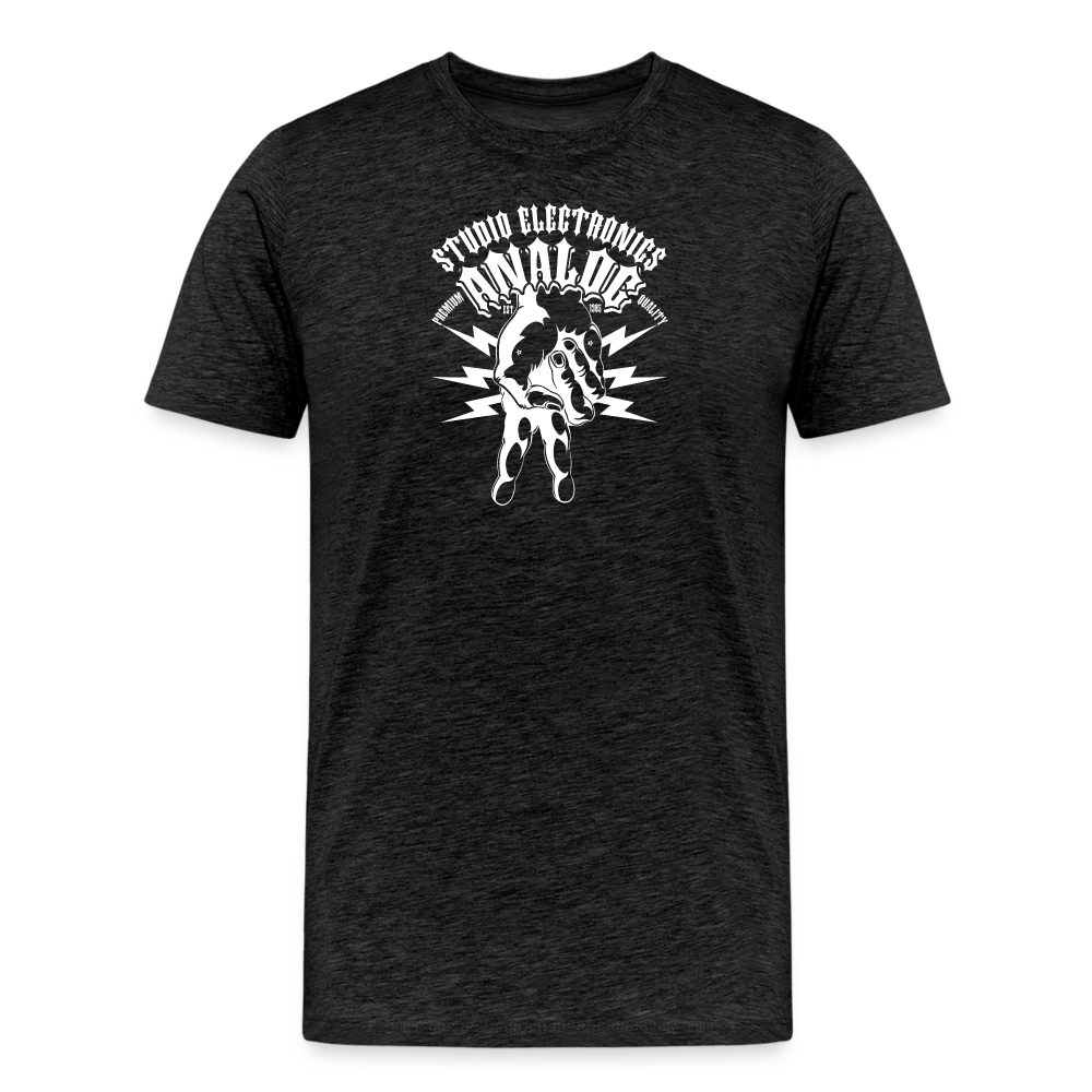 Men's Premium T-Shirt - Flipped Peace Analog - charcoal grey